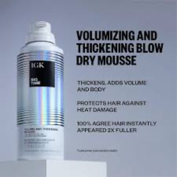 IGK BIG TIME VOLUME MOUSSE VOLUME + THICKENING MOUSSE - Picture 3 of 6